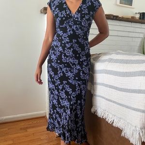 Silk floral Midi Dress